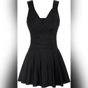 NWT Grace Karin One Piece Tummy Control Ruched Swimdress Swimsuit, M